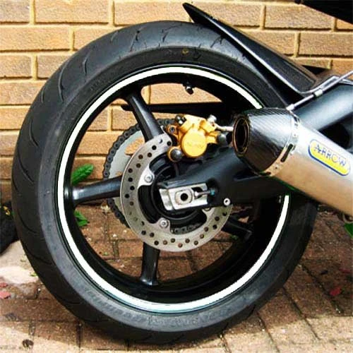 Motorcycle Wheel Stripes - White